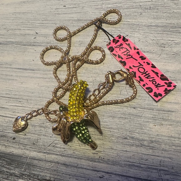 NWT Betsey Johnson | Rhinestone Corn Stalk Neckalce - Picture 2 of 4